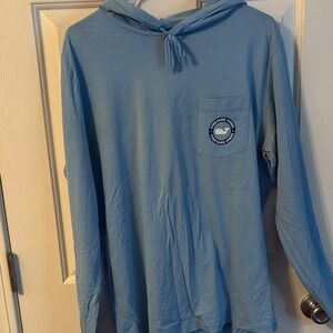 Vineyard Vines Blue Hooded Long Sleeve Shirt size medium